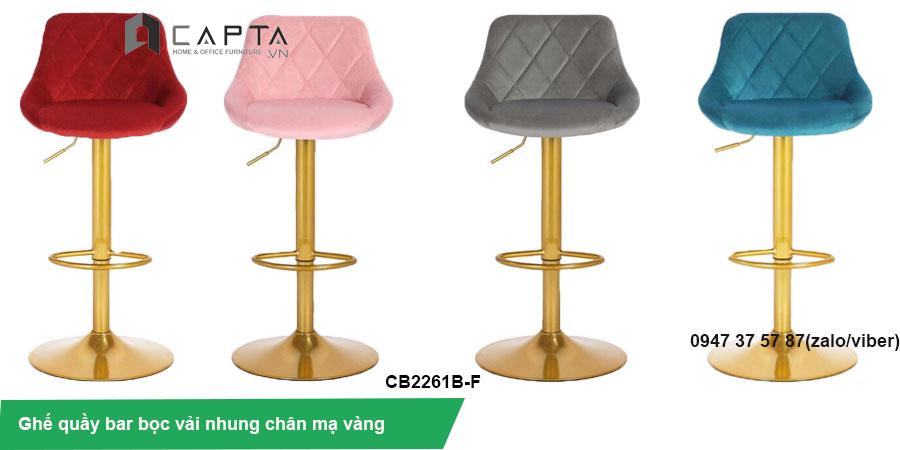 Ghế quầy bar bọc vải nhung đẹp điều chỉnh độ cao nhập khẩu giá rẻ tại TpHCM