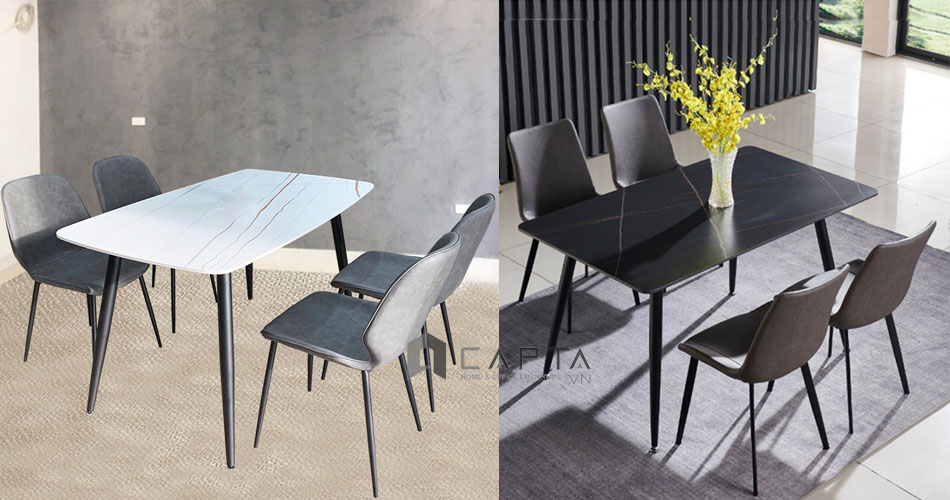 Bàn ăn mặt đá phiến nhập khẩu 1m4