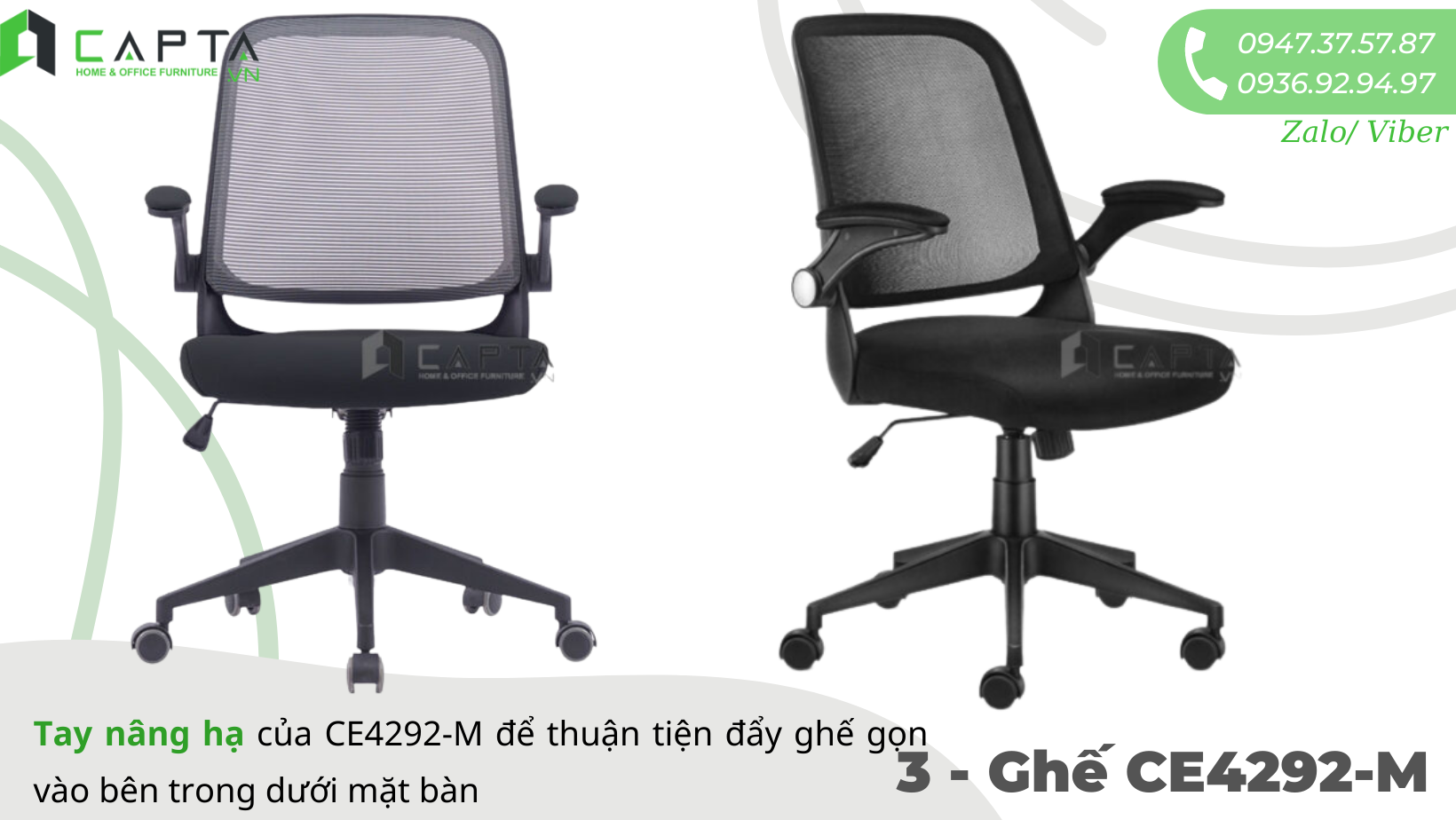 Ghế học bài học sinh trung học tại nhà lưng trung hiện đại CE4292-M