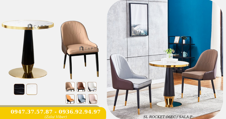 Bộ bàn ghế tiếp khách mặt đá gốm cao cấp