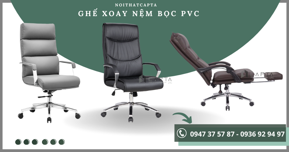 Ghế bọc nệm PVC ghế văn phòng nhập khẩu uy tín giá tốt 