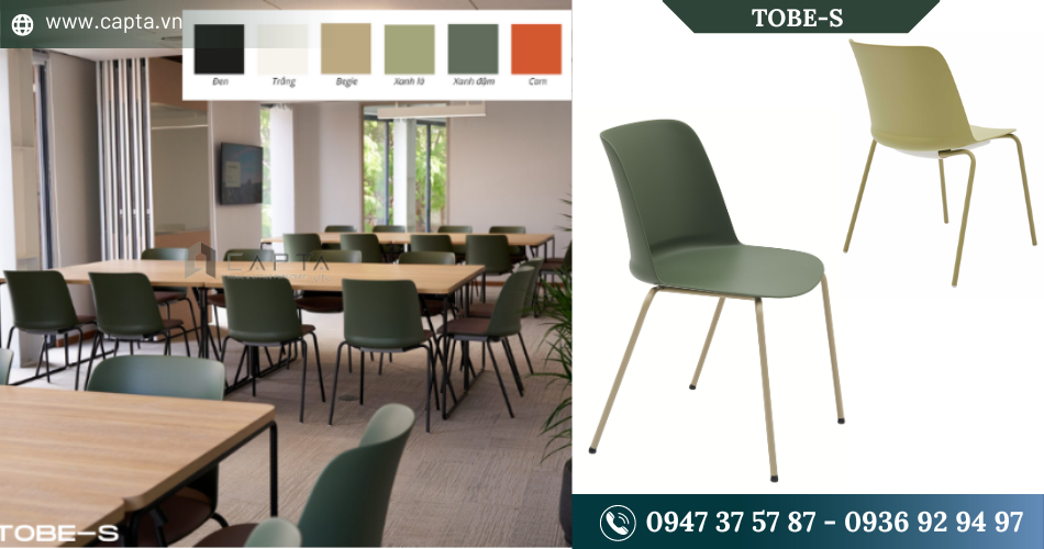 Ghế thư viện Tobe-S thân nhựa cao cấp tiêu chuẩn Châu Âu