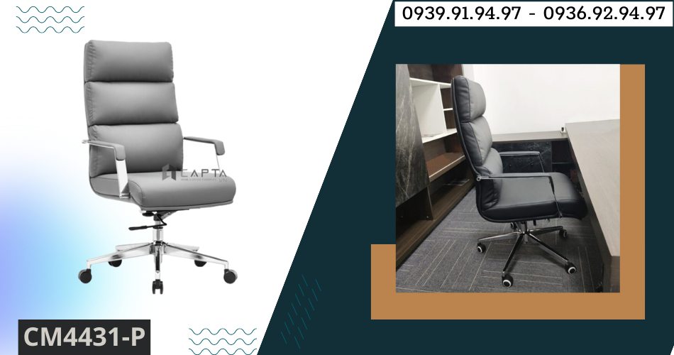 Ghế Giám đốc bọc nệm dày hiện đại nhập khẩu CM4431-P