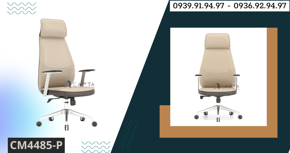 Ghế Giám đốc nữ bọc nệm PU hiện đại nhập khẩu CM4485-P