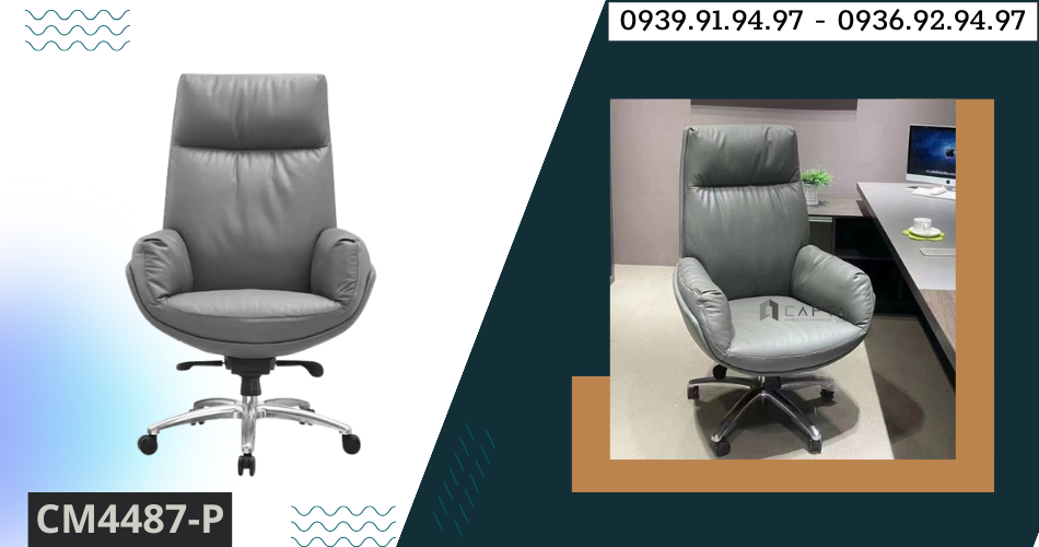 Ghế Giám đốc bọc nệm PU dày cho nữ nhập khẩu CM4487-P