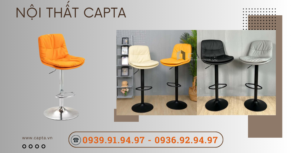 Ghế bar cafe đẹp hiện đại chân tăng giảm CB2283