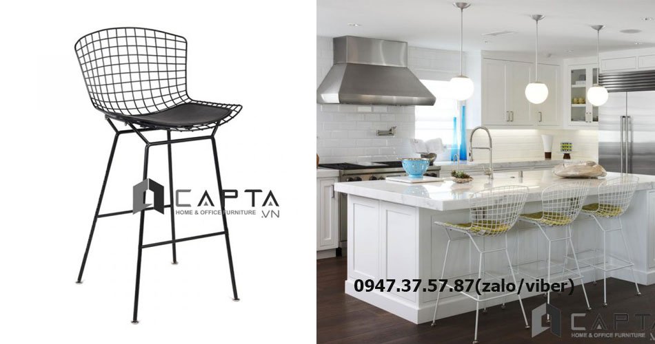 CB BERTOIA-2 Ghế quầy bar đẹp ngồi ban công ngoài trời giá rẻ ở HCM