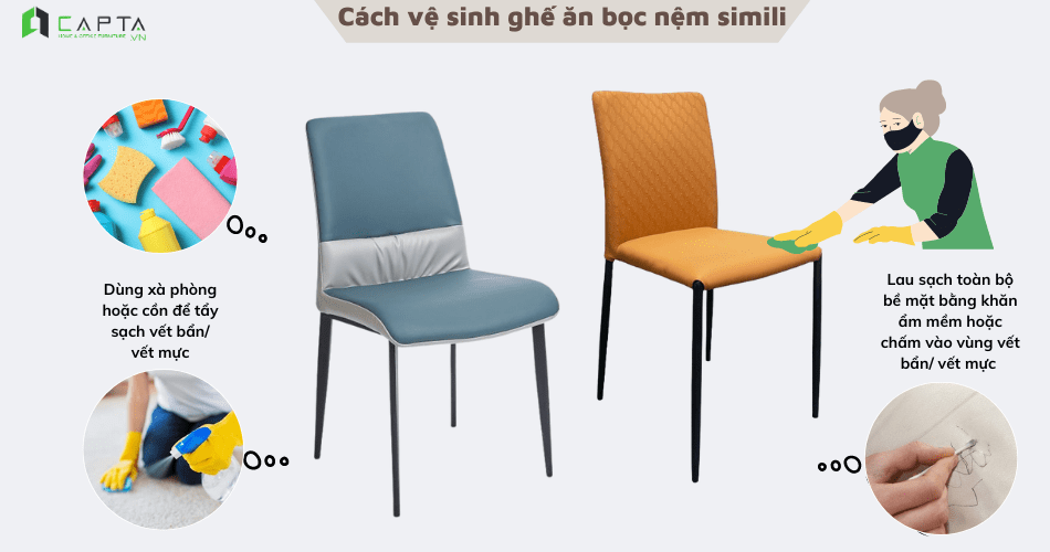 Cách vệ sinh ghế ăn bọc nệm simili đơn giản tại nhà