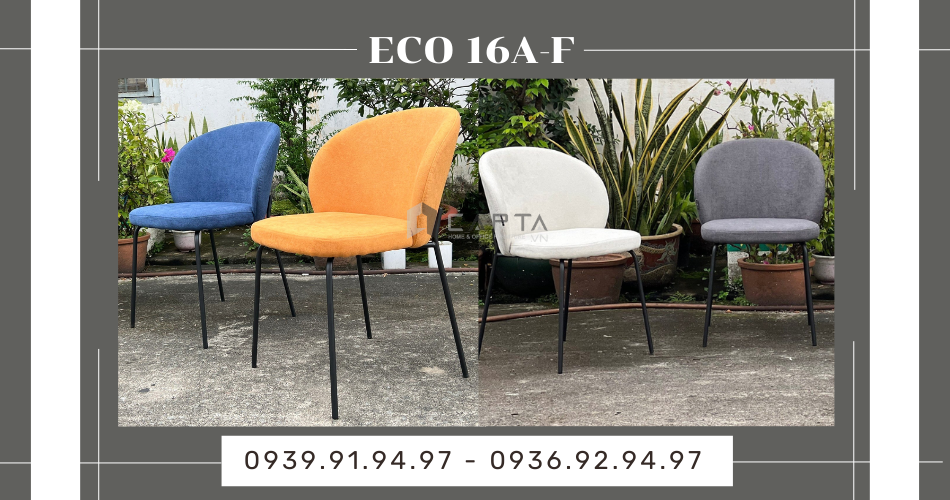 Ghế ăn nệm vải chân sắt đẹp hiện đại ECO 16A-F