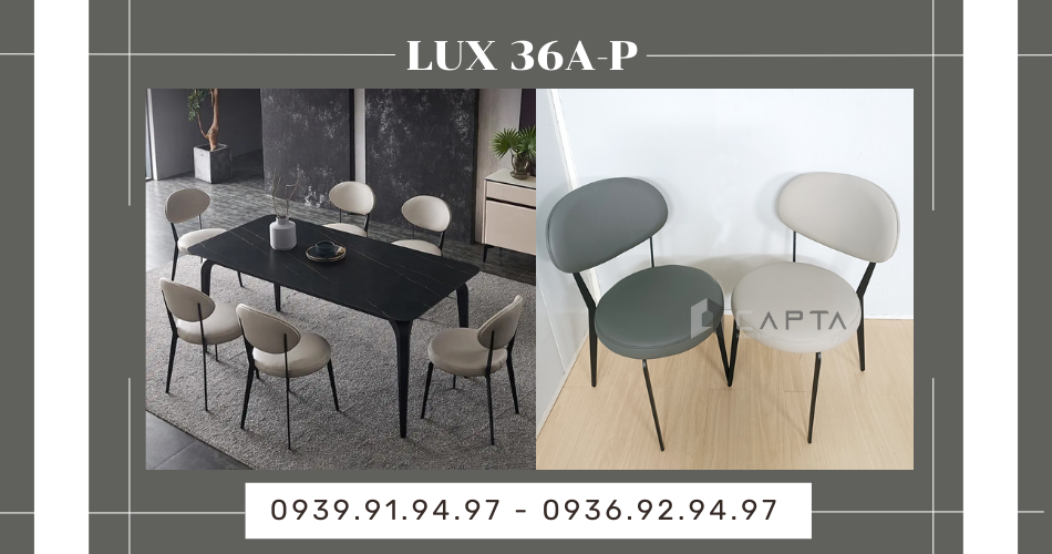 Ghế ăn nệm tròn nhập khẩu đẹp hiện đại LUX 36A-P