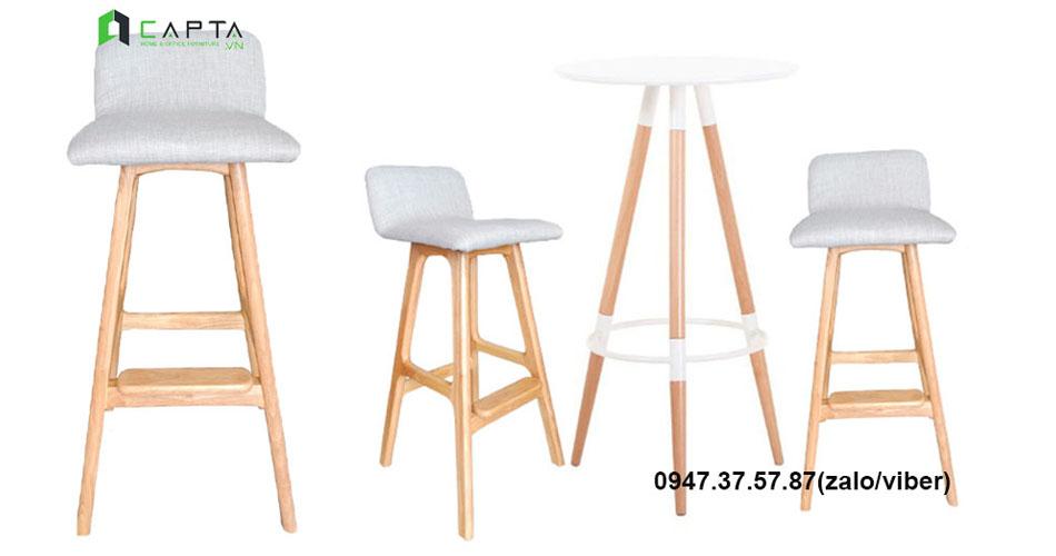 Ghế quầy bar stool chân gỗ nhập khẩu giá rẻ tại TpHCM