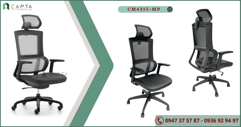 Ghế chống đau lưng Ergonomics tay chữ T nâng hạ CM4315-MP