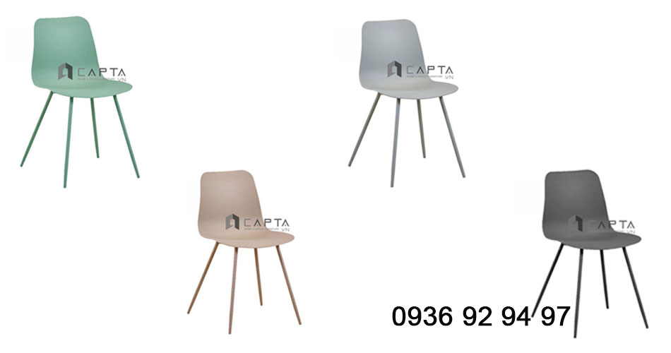 Các mẫu ghế cafe thân nhựa chân kim loại giá rẻ tại HCM CC3004-S