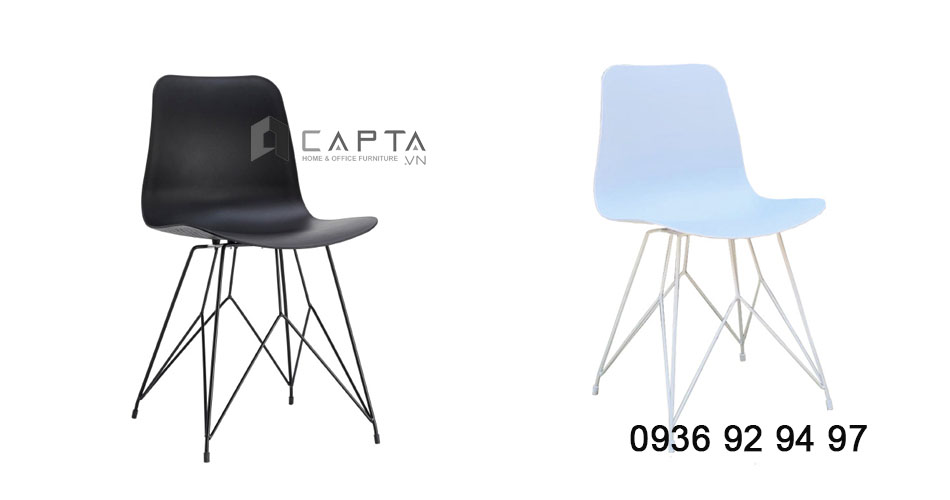 các mẫu ghế cafe thân nhựa chân kim loại giá rẻ tại HCM CC1548-P