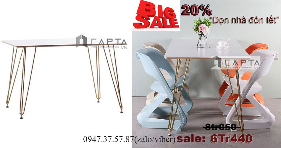 Giảm giá 20% bộ bàn ăn 1m4 nhập khẩu sang trọng