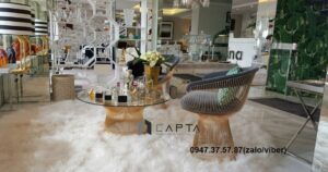 Bàn sofa mặt kính TS PLATNER GOLD-08