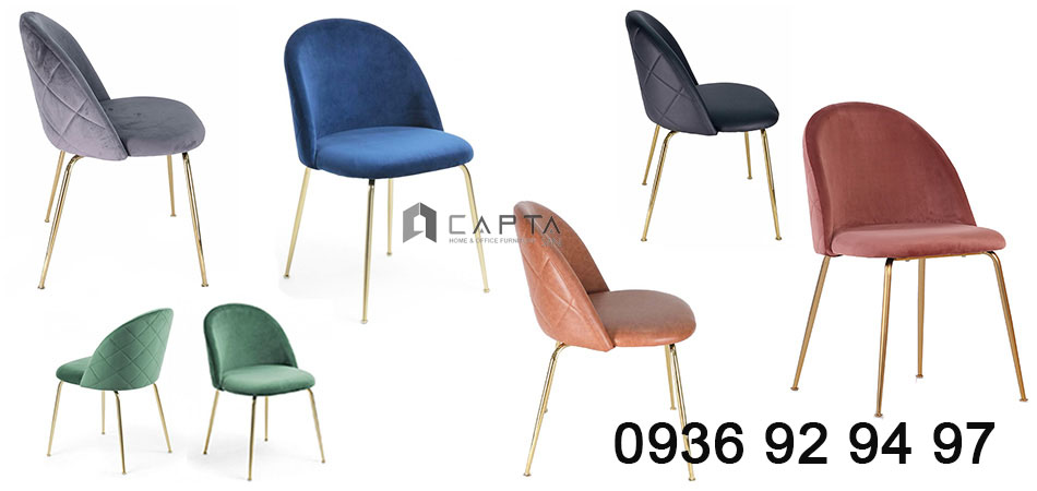 VELVET TOP những mẫu ghế ăn chân mạ vàng có ống đồng cao cấp tại HCM