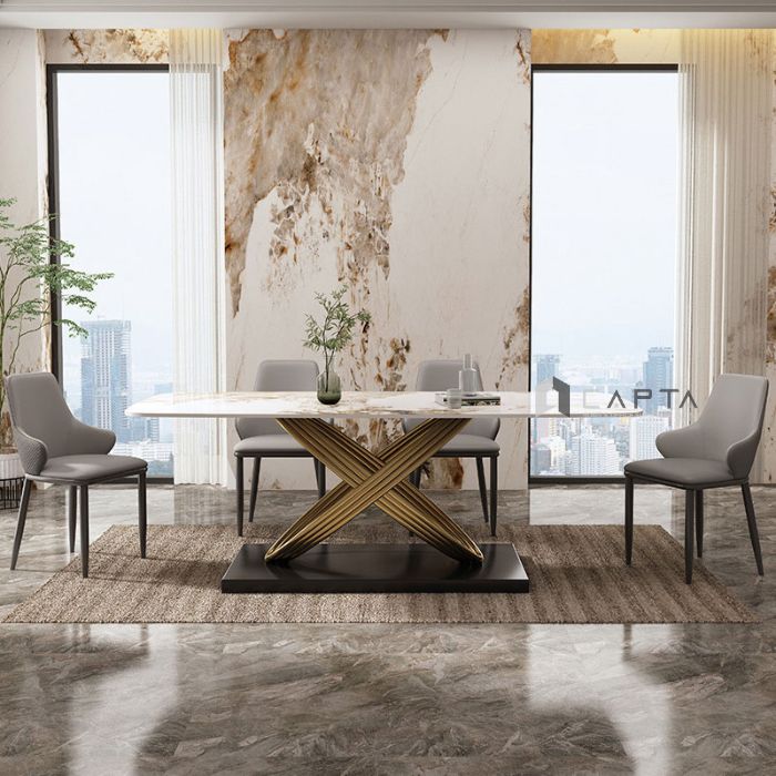 Bàn ăn chân oval đan chéo TN Luxury 4B-180E