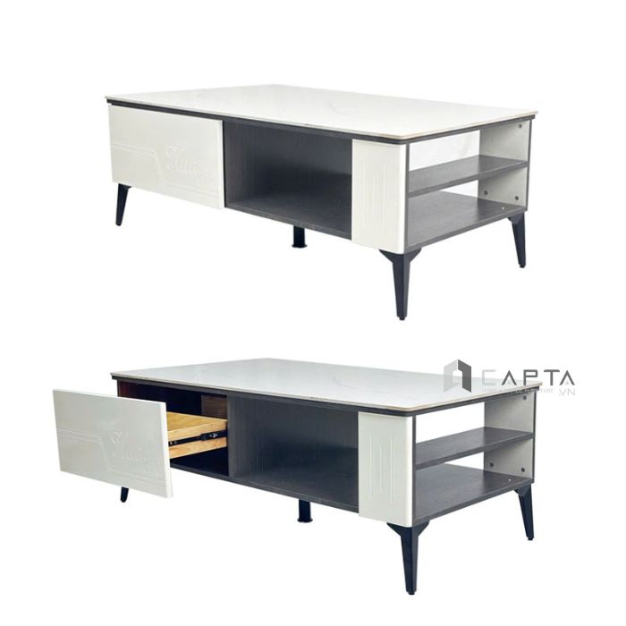 Bàn trà mặt đá có hộc tủ TS1005-12E