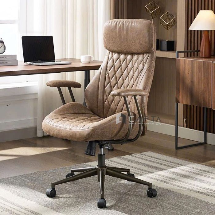 Ghế làm việc nệm bọc da Nappa CM4606-P