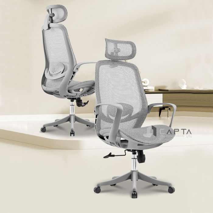 Ghế làm việc lưới khung trắng CM4558-2M