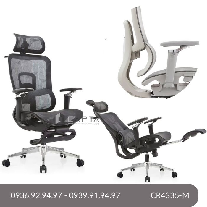Ghế công thái học có gác chân nghỉ trưa CR4335-M