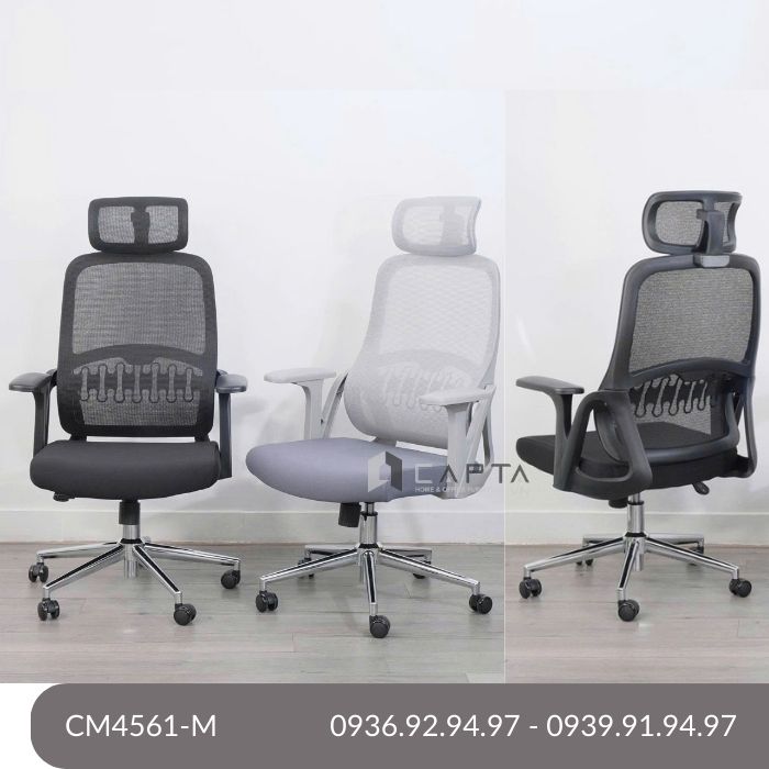 Ghế lưng cao lưới vải đen CM4561-M