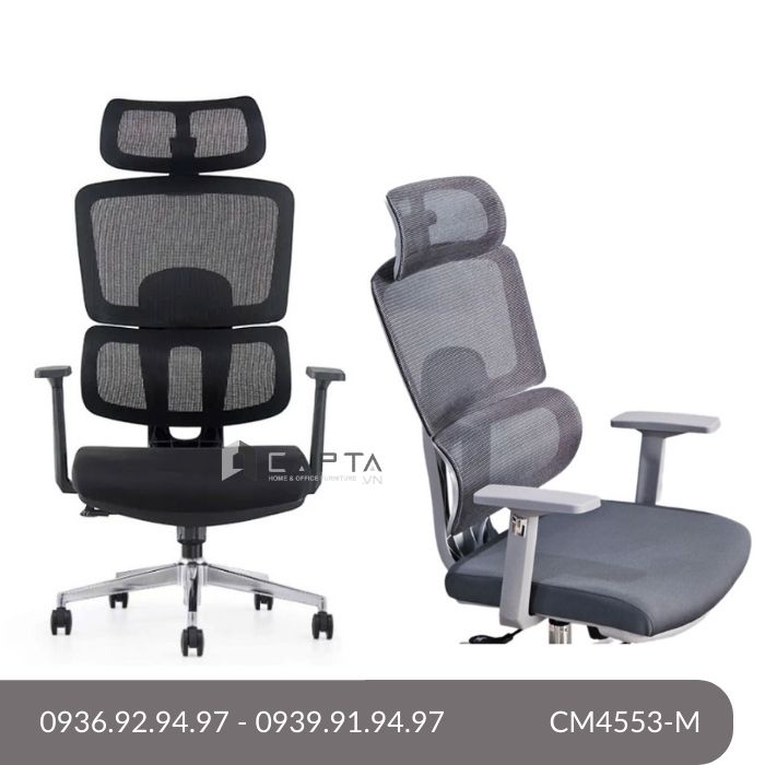 Ghế làm việc lưng lưới cao có tựa CM4553-M