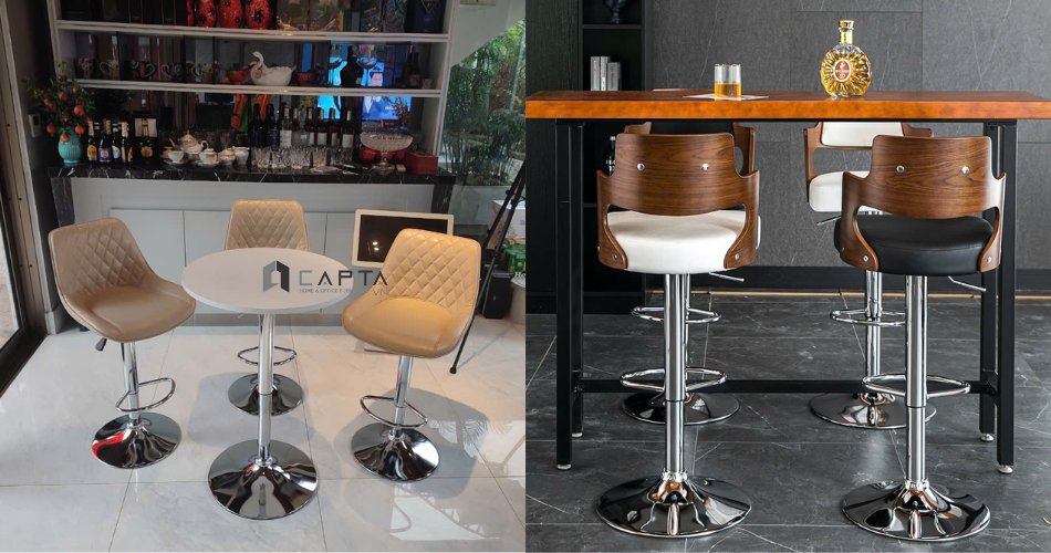 Ghế quầy bar ghế đảo bếp có lưng tựa hiện đại phù hợp đa dạng không gian
