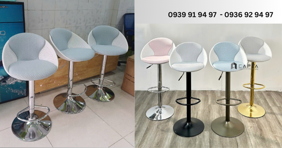 Ghế quầy bar ghế đảo bếp có lưng tựa nhựa có nệm CB2298-P