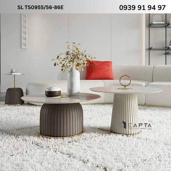 Bộ đôi bàn trà đẹp hiện đại cho phòng khách SL TS0955/56-86E Nội thất Capta