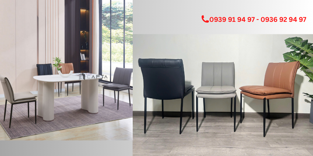 Ghế phòng ăn cao cấp nhập khẩu đẹp hiện đại bọc nệm 2 lớp LUX 42A-P