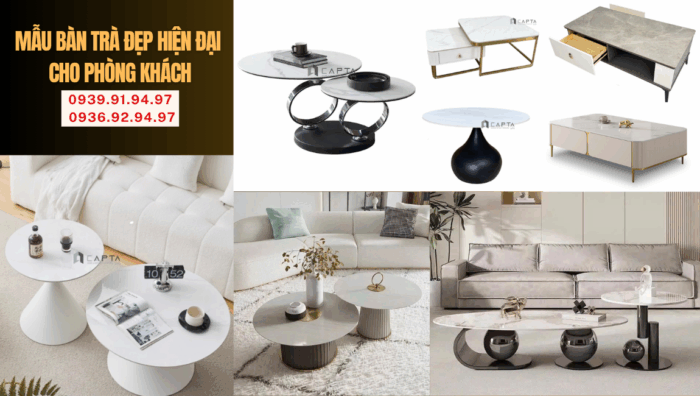 Mẫu bàn trà đẹp hiện đại cho phòng khách