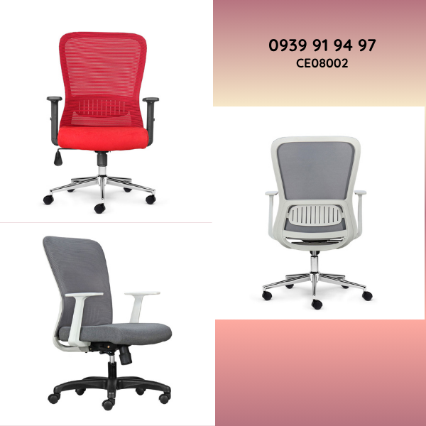 Ghế xoay nhân viên lưng lưới nệm vải dưới 2 triệu CE08002-2M