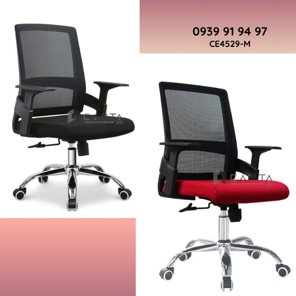 Ghế xoay nhân viên lưng lưới nệm vải dưới 2 triệu CE4529-M