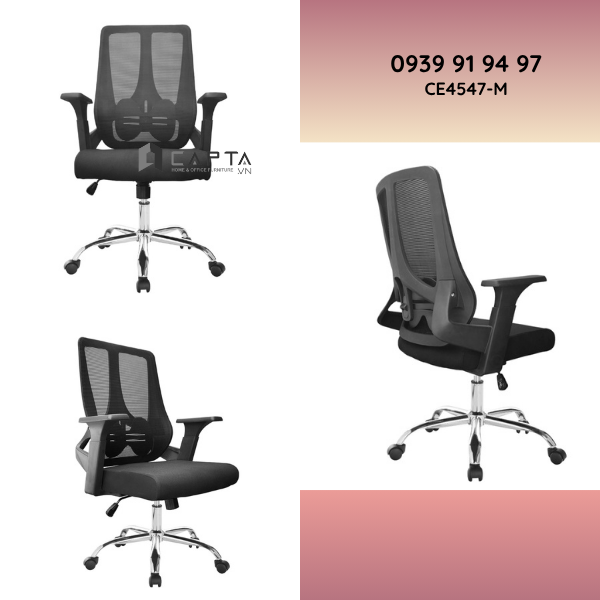 Mẫu ghế xoay nhân viên lưng lưới nệm vải dưới 2 triệu CE4547-M