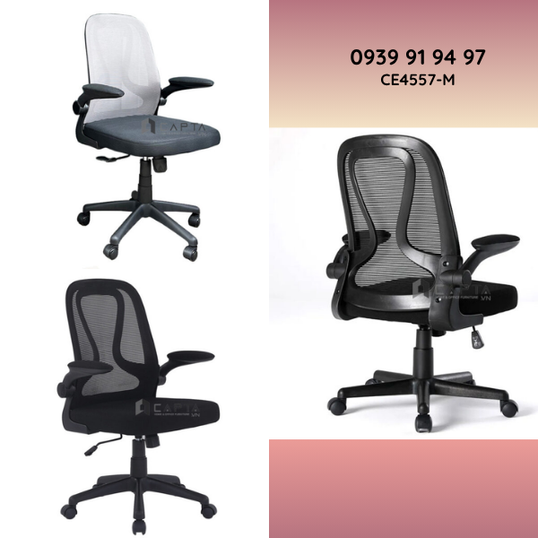 Mẫu ghế xoay nhân viên lưng lưới nệm vải dưới 2 triệu CE4557-M