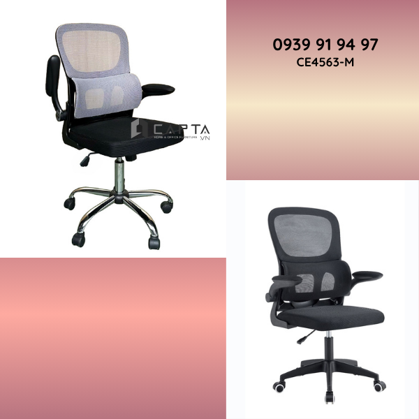 Mẫu ghế xoay nhân viên lưng lưới nệm vải dưới 2 triệu CE4563-M