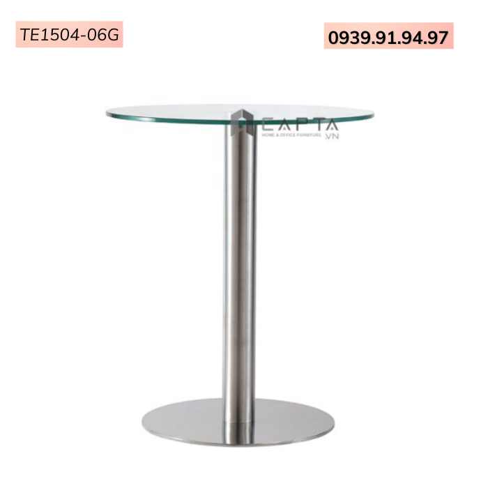 Bàn cafe tiếp khách chân kim loại đẹp hiện đại TE1504-06G