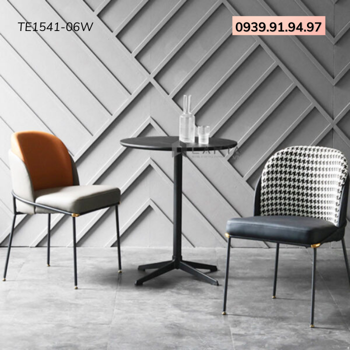 Bàn cafe tiếp khách chân kim loại đẹp hiện đại mặt gỗ mdf chân sắt TE1541 Nội thất Capta