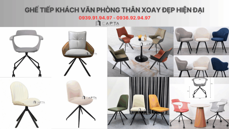 Ghế tiếp khách văn phòng thân xoay đẹp hiện đại